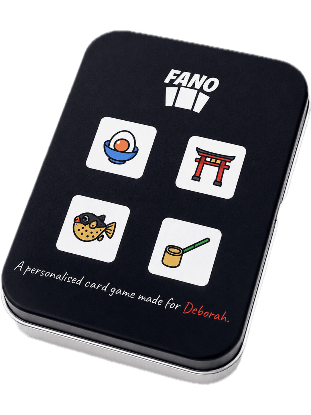 A FANO deck in its custom tin